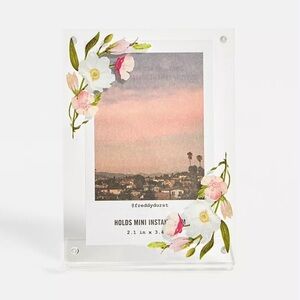 Floral Print Acrylic Instax Mini Photo Picture Frame